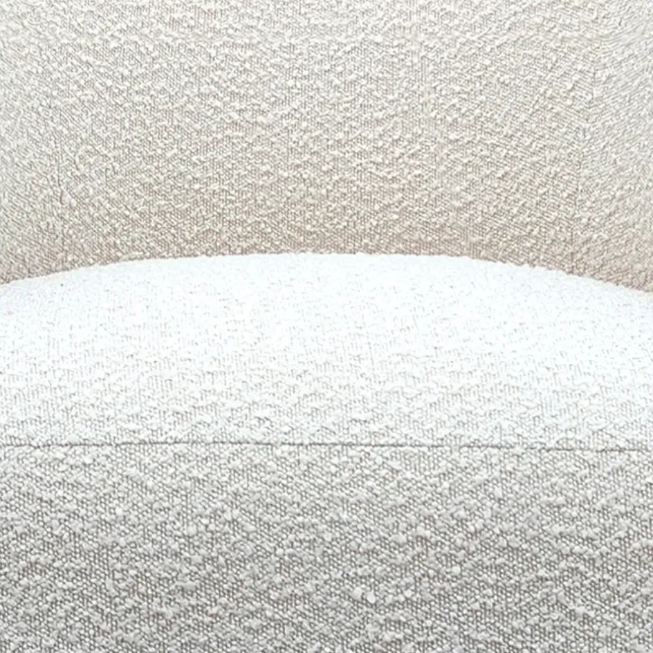 Fabrique de Styles Fauteuils*Fauteuil en tissu bouclette écru - Sixties