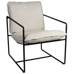 Fabrique de Styles Fauteuils*Fauteuil en tissu et fer écru - Elément