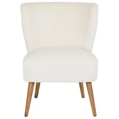 Fabrique de Styles Fauteuils*Fauteuil en velours côtelé écru - Eleonor