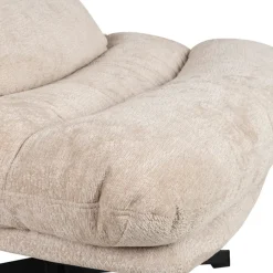 Fabrique de Styles Fauteuils*Fauteuil et repose pied en tissu beige et fer noir - Lery