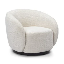 Fabrique de Styles Fauteuils*Fauteuil pivotant en tissu effet bouclette - Assa