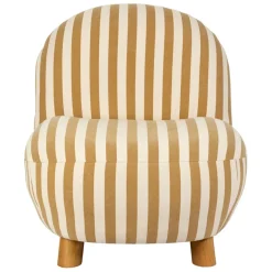 Fabrique de Styles Fauteuils*Fauteuil rayé en coton et bois d'hévéa - Belly
