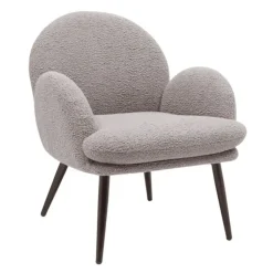 Fabrique de Styles Fauteuils*Fauteuil tissu effet laine bouclette foncé - Oria