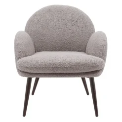 Fabrique de Styles Fauteuils*Fauteuil tissu effet laine bouclette foncé - Oria