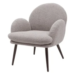 Fabrique de Styles Fauteuils*Fauteuil tissu effet laine bouclette foncé - Oria