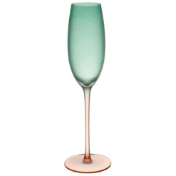 Fabrique de Styles Coupes Et Flutes*Flute en cristallin vert et corail givré 22cl - Adria
