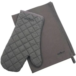 Fabrique de Styles Torchons, Tabliers Et Maniques*Gant et torchon en coton épais - Moka