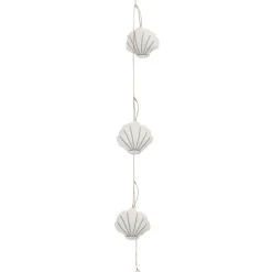 Fabrique de Styles Déco Lumineuse*Guirlande 7 coquillages en coton et polyester écru l130cm - Eté A La Mer