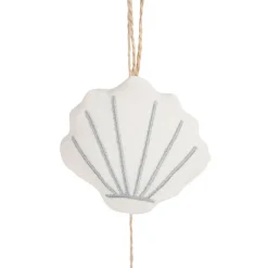 Fabrique de Styles Déco Lumineuse*Guirlande 7 coquillages en coton et polyester écru l130cm - Eté A La Mer