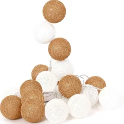 Fabrique de Styles Déco Lumineuse*Guirlande boule blanc et or 20 leds