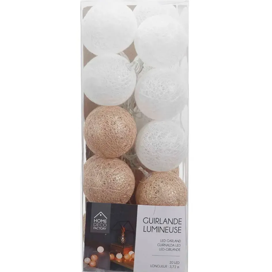 Fabrique de Styles Déco Lumineuse*Guirlande boule blanc et or 20 leds