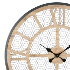 Fabrique de Styles Horloges*Horloge murale naturel et fer noir D72cm - Atelier