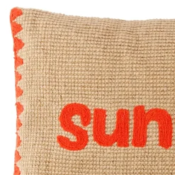 Fabrique de Styles Coussins Et Housses*Housse de coussin sunshine en coton et jute corail 50x30cm - Seguia