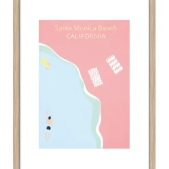 Fabrique de Styles Tableaux Et Toiles*Image encadree santa monica beach - california 30x40cm