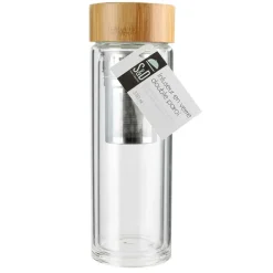 Fabrique de Styles Accessoires Thé Et Café*Infuseur en verre double paroi avec bouchon bambou