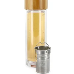 Fabrique de Styles Accessoires Thé Et Café*Infuseur en verre double paroi avec bouchon bambou