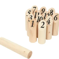 Fabrique de Styles Jeux*Jeu de quilles nordique en pin + filet de rangement