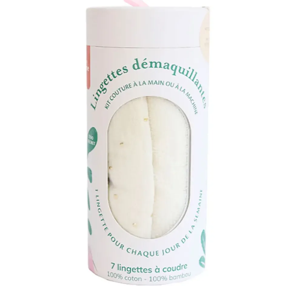 Fabrique de Styles Accessoires Soins*Kit lingettes démaquillantes écru et or