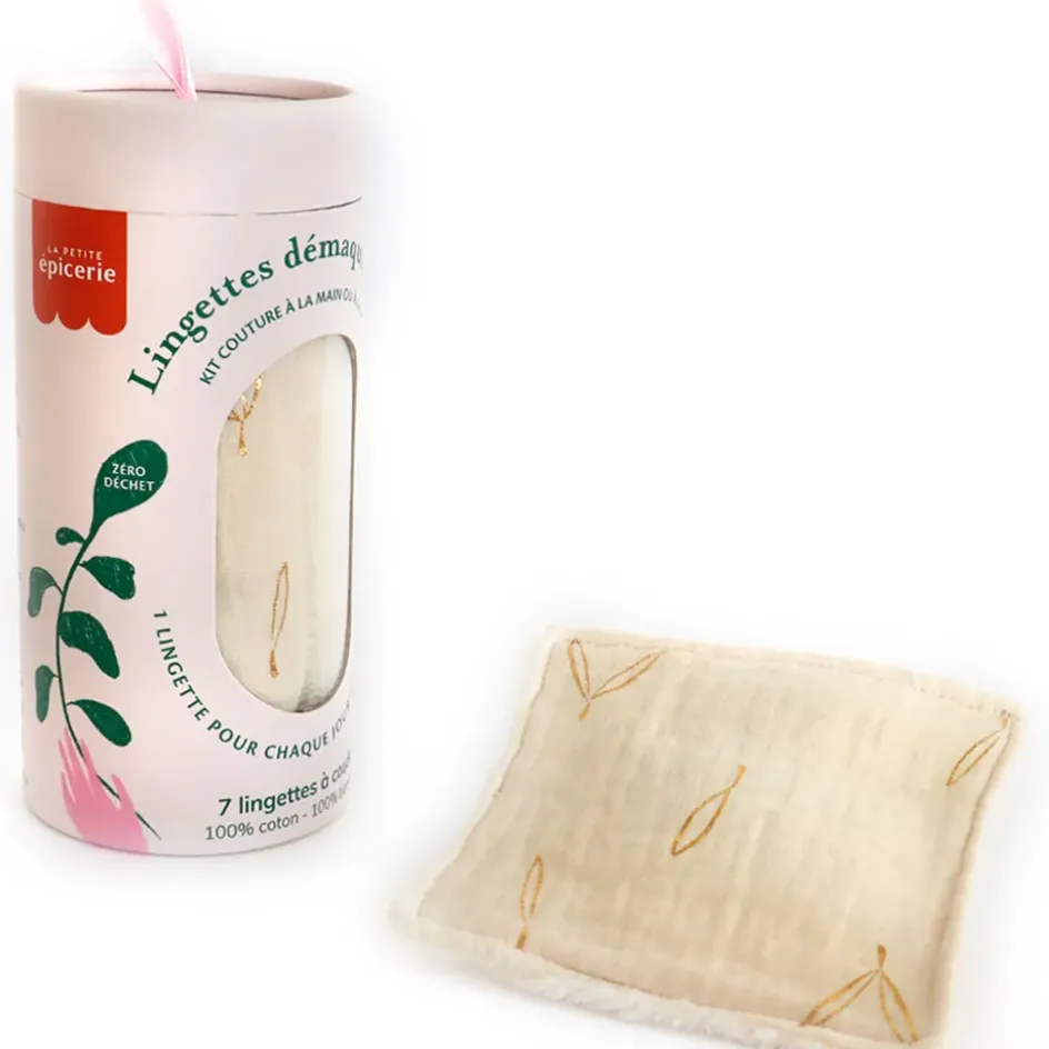 Fabrique de Styles Accessoires Soins*Kit lingettes démaquillantes écru et or