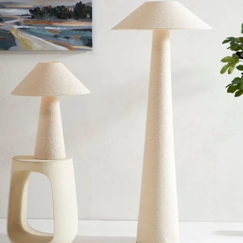 Fabrique de Styles Lampadaires*Lampadaire en fer et coton h120cm - Calypsa