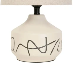 Fabrique de Styles Lampes À Poser*Lampe en porcelaine et lin h33cm - visionnary