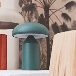 Fabrique de Styles Lampes À Poser*Lampe champignon tactile en fer vert h23cm - Arty