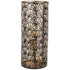 Fabrique de Styles Lampes À Poser*Lampe cylindre en fer h36cm noir et doré - flaural