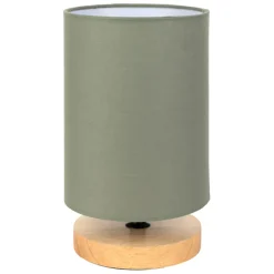 Fabrique de Styles Lampes À Poser*Lampe en bois d'hévéa et coton naturel et h24cm - Filen