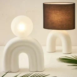 Fabrique de Styles Lampes À Poser*Lampe en céramique et coton h32cm - Organic