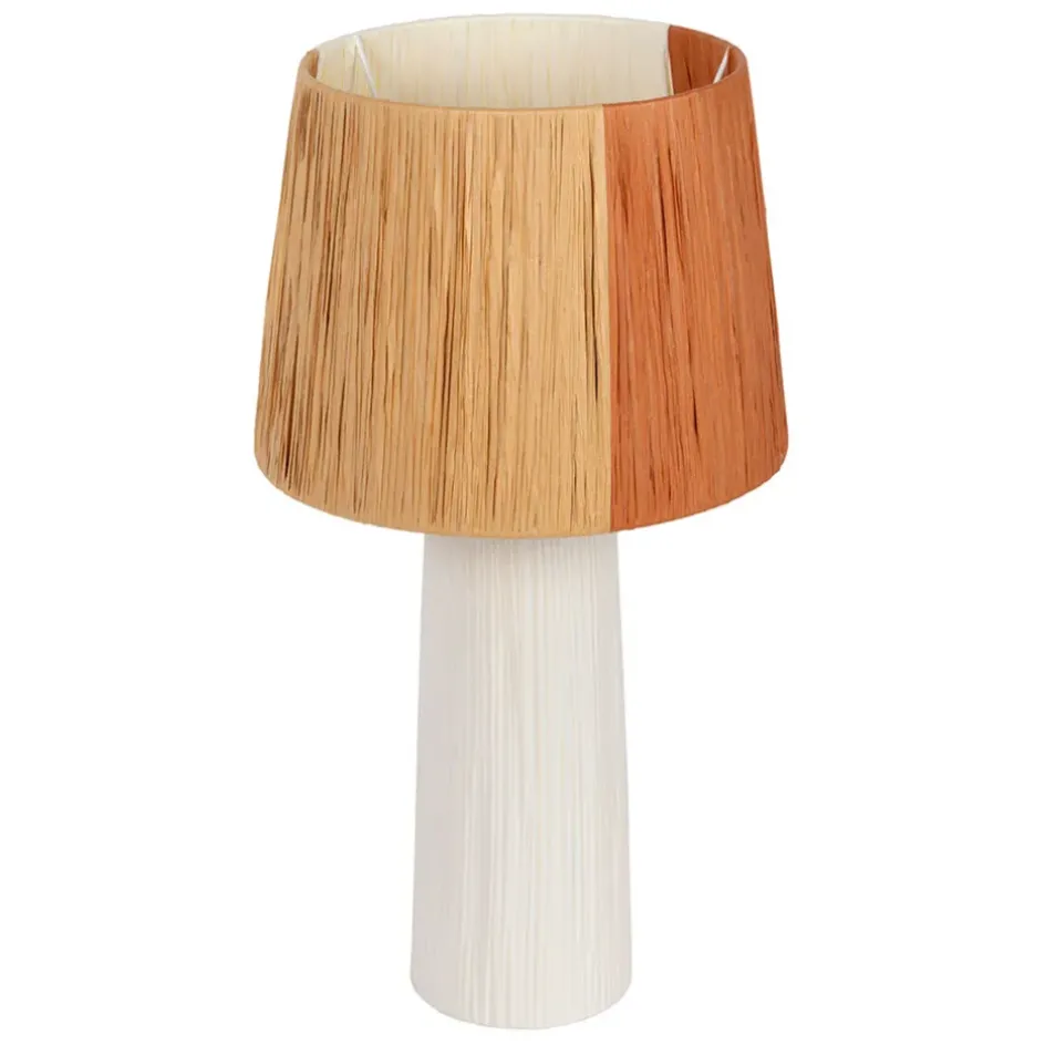 Fabrique de Styles Lampes À Poser*Lampe en céramique et raphia écru h48cm - Lignes