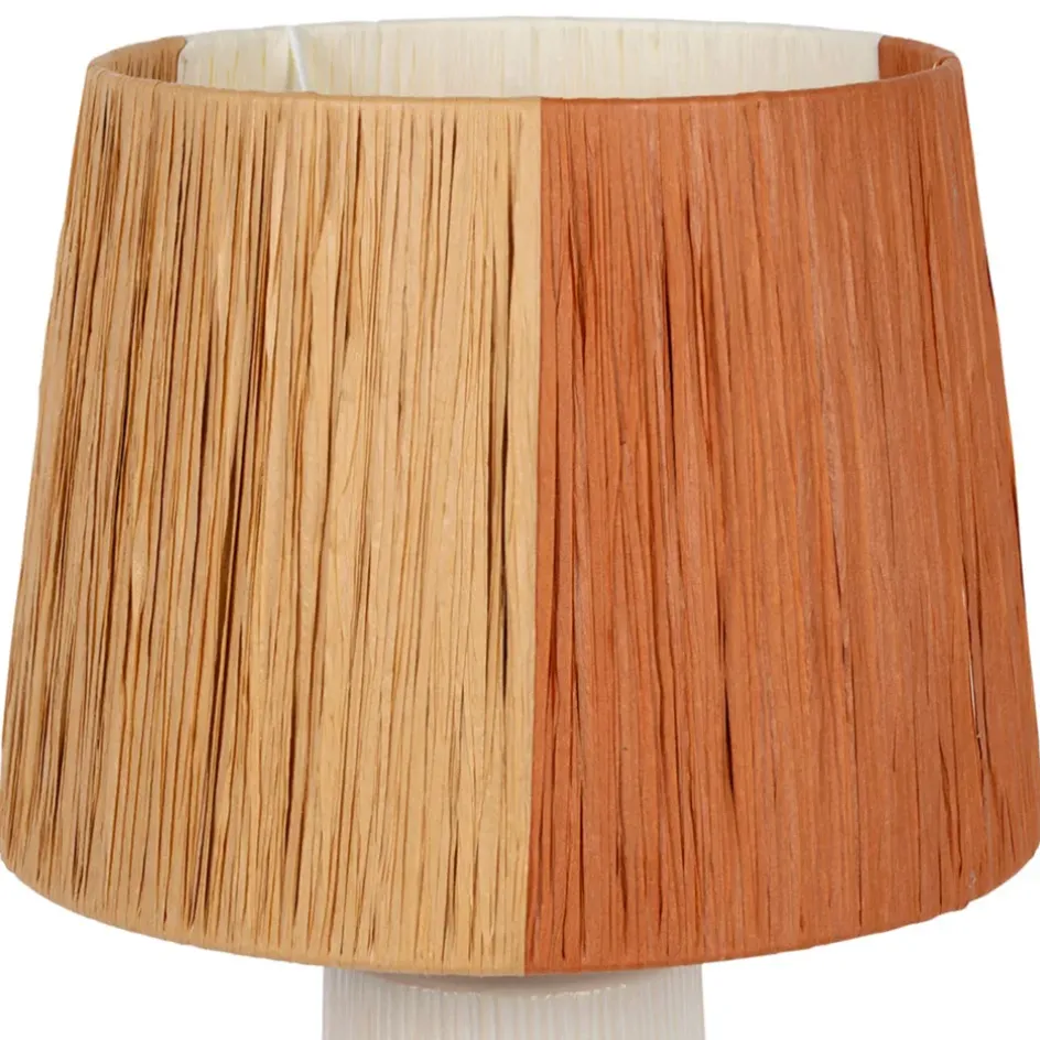 Fabrique de Styles Lampes À Poser*Lampe en céramique et raphia écru h48cm - Lignes