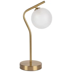 Fabrique de Styles Lampes À Poser*Lampe en fer et verre doré et blanc h37.5cm - Ardecor