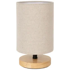Fabrique de Styles Lampes À Poser*Lampe en hévéa et lin naturel et beige h23.5cm - Filen