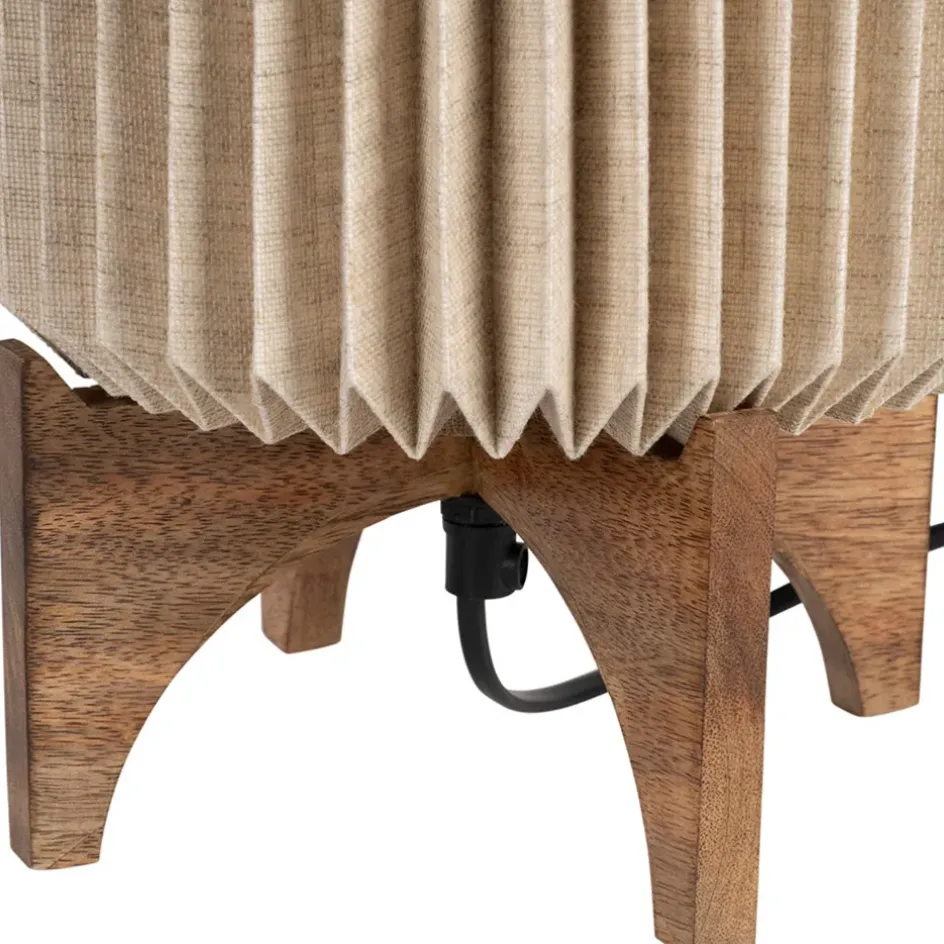 Fabrique de Styles Lampes À Poser*Lampe en manguier et lin h41cm - Fontelo