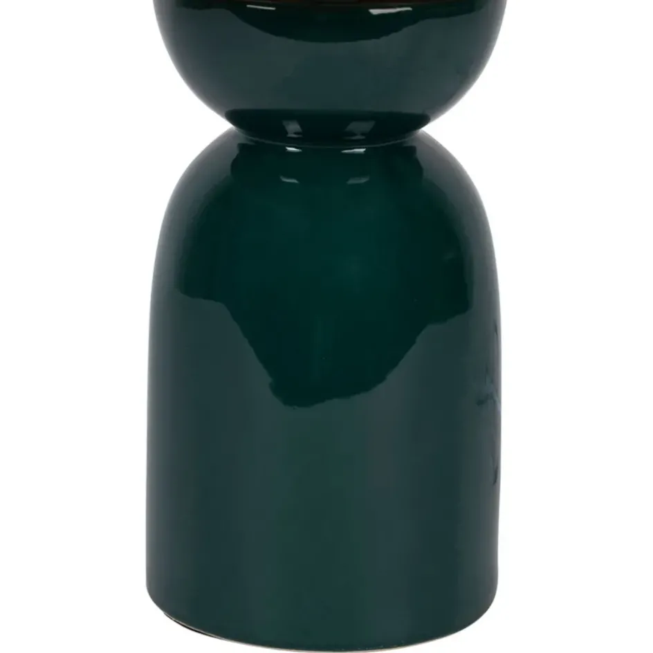 Fabrique de Styles Lampes À Poser*Lampe en raphia naturel et céramique émeraude h38cm - Palma