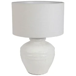 Fabrique de Styles Lampes À Poser*Lampe en terre cuite et lin blanc h47.5cm - Tahra