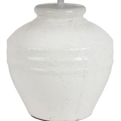 Fabrique de Styles Lampes À Poser*Lampe en terre cuite et lin blanc h47.5cm - Tahra