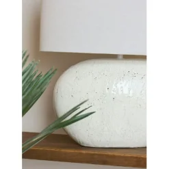 Fabrique de Styles Lampes À Poser*Lampe en terre cuite et lin blanc h50cm - Tahra