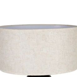 Fabrique de Styles Lampes À Poser*Lampe en terre cuite et lin noir et beige h60cm - Vita