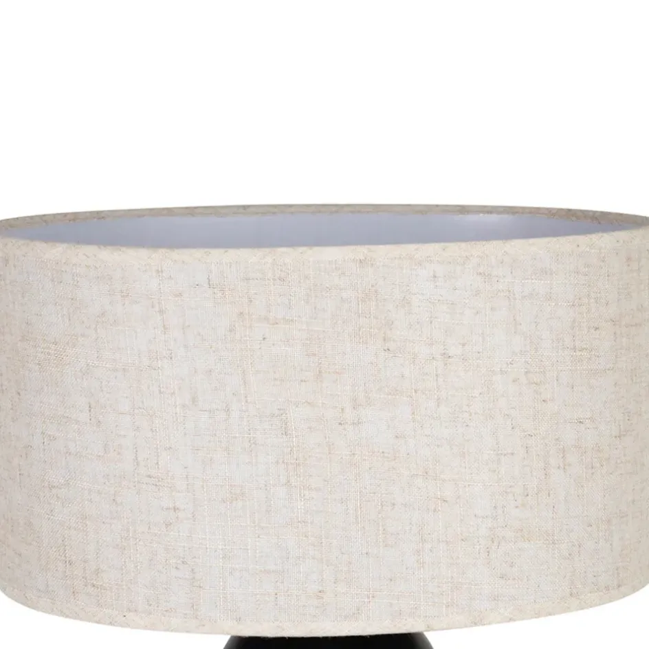Fabrique de Styles Lampes À Poser*Lampe en terre cuite et lin noir et beige h60cm - Vita