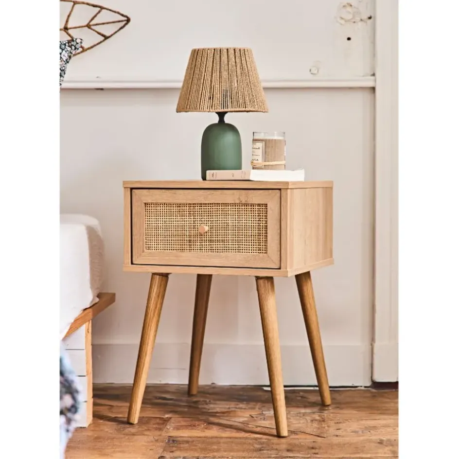 Fabrique de Styles Lampes À Poser*Lampe en terre cuite émeraude mate et naturel h32cm - Nira