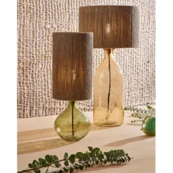 Fabrique de Styles Lampes À Poser*Lampe en verre et jute h46cm - Heliac