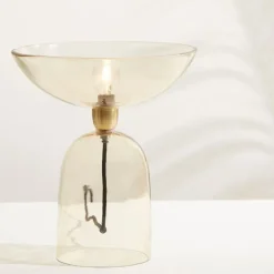 Fabrique de Styles Lampes À Poser*Lampe ronde en verre h33.5cm - champart