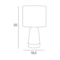 Fabrique de Styles Lampes À Poser*Lampe touch métal effet bois et coton blanc h33cm - Baltik