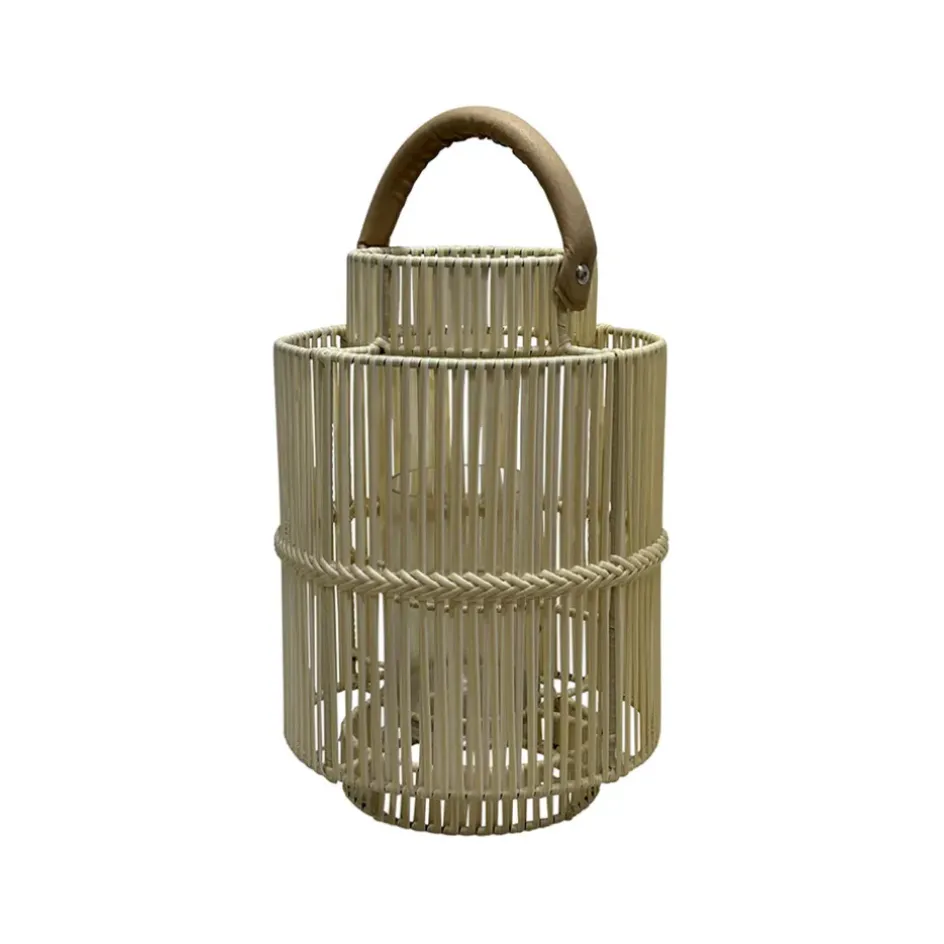 Fabrique de Styles Photophores, Bougeoirs Et Lanternes*Lanterne en fer et osier h45cm - Pasil