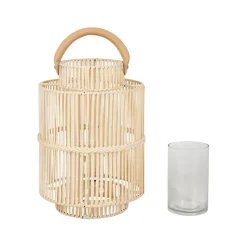 Fabrique de Styles Photophores, Bougeoirs Et Lanternes*Lanterne en fer et osier h45cm - Pasil