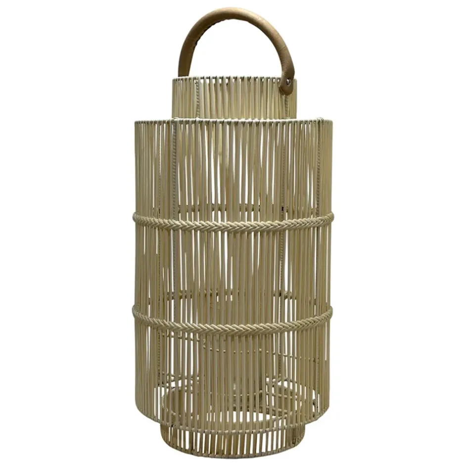 Fabrique de Styles Photophores, Bougeoirs Et Lanternes*Lanterne en fer et osier h75cm - Pasil