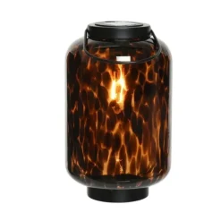 Enfant Fabrique de Styles Luminaires|Jardin*Lanterne solaire en verre leopard d16xh35.5cm
