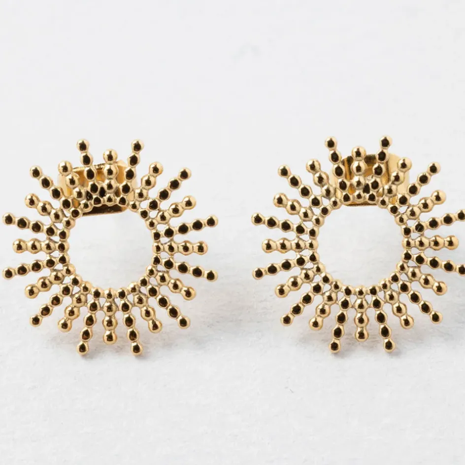 Fabrique de Styles Bijoux Fantaisie*Lot de 2 boucles d'oreille soleil h10mm