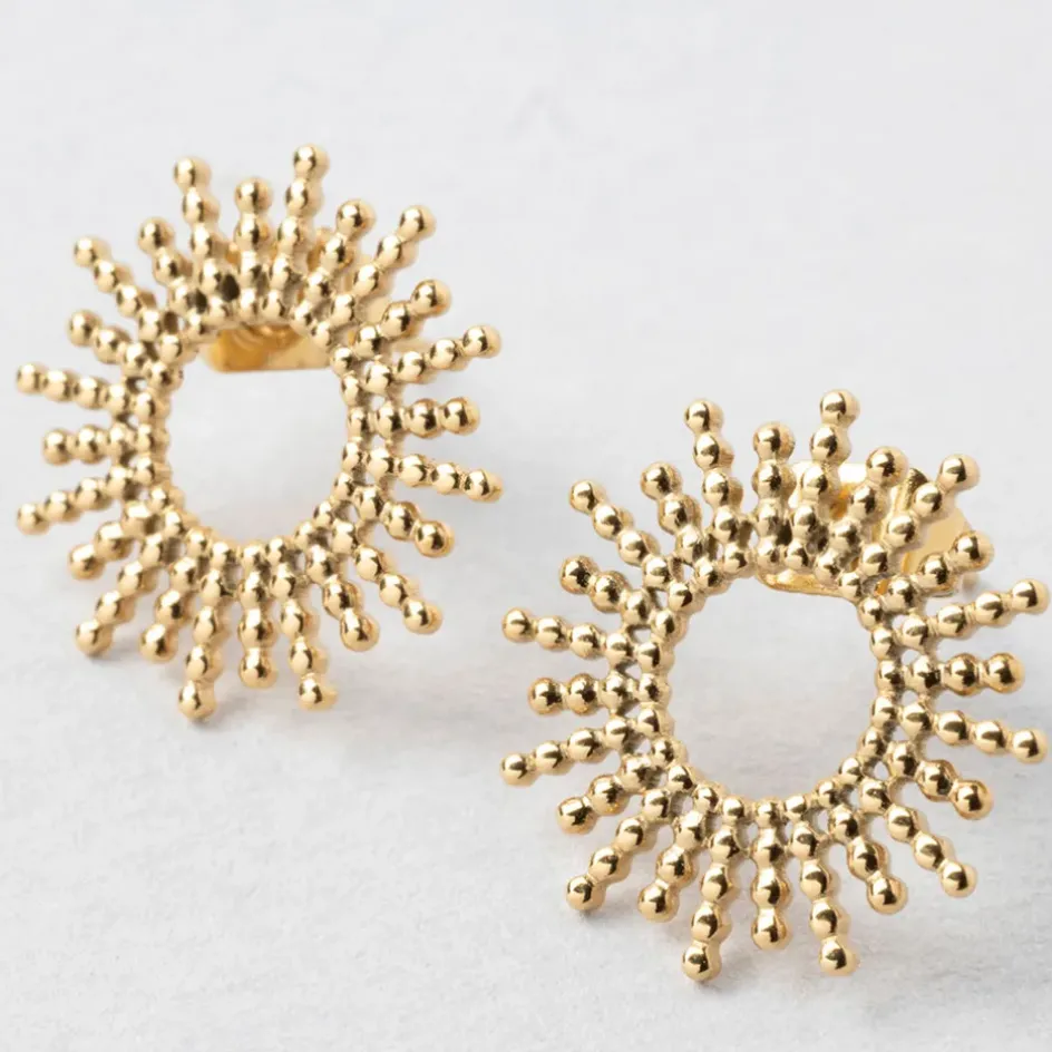 Fabrique de Styles Bijoux Fantaisie*Lot de 2 boucles d'oreille soleil h10mm